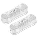 uxcell Inline Cord Switch AC 250V 2A SPST Feed-Through Rocker Switch for Bedroom Table Lamp Desk Light, Clear (Pack of 2)