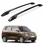 Universal Car Roof Rail Bars Set of 2 | Premium Metal Roof Rack with Plastic End Caps | Strong, Lightweight & Weather Resistant | Easy Installation | Full Black Suitable for Maruti Suzuki Wagon-r T-4