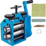 VEVOR Rolling Mills, 3"/76mm Jewelry Rolling Mill Machine Gear Ratio 1:2.5 Wire Roller Mill,0.1-7mm Press Thickness Manual Combination Rolling Mill, for Metal Jewelry Sheet Square Semicircle Pattern