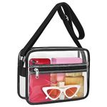 MAY TREE Clear Crossbody Messenger Shoulder Bag NFL Stadium Approved, Transparent Purse Suitable for Work, Travel, Workout, Concert or Sporting Events.