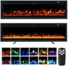 INMOZATA 3 IN 1 Electric Fire 152cm/60" Wall Mounted/Recessed/Freestanding Electric Fireplace with Remote & Touch Screen Control 12 LED Color Flame Effect, 2 Heat Power 900W&1800W, Crystal & Log Set