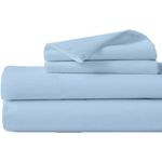 RV Short King Sheets Sets 72 x 75 - 4 Piece RV Sheets Set- Hotel Luxury Short King Sheets for RV Camper- 600 Thread Count- 16" Deep Pocket Fitted Sheet- Soft Cotton RV Bed Sheets Sets - Light Blue