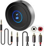 Bluetooth Receiver for HiFi, Bluetooth 5.0 Audio Adapter for Home Stereo, Speaker, Amplifier, TV, Tablet, with 3.5mm AUX Jack/RCA, Low Latency and HD Audio, Dual Device Connection