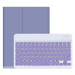 iPad Mini 5th Generation Mini 4 Generation Case with Color Keyboard Cute Candy Color Key Detachable Bluetooth Keyboard Mini 5 Slim Smart Cover with Pencil Holder (iPadMini4/Mini5, Purple)