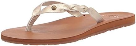 Roxy Women's Liza Flip Flop Sandal, Champagne, 6