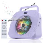 CD Player with Bluetooth，Double HiFi Sound Speakers，Sleep Mode,CD Player Portable,Support AUX/USB/Headphone Jack/Music Fiber Optics/FM Radio Boombox for Home,Office(Purple)