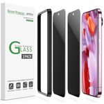 amFilm 2 Pack for Google Pixel 9 Pro XL Privacy Screen Protector Tempered Glass,Ultrasonic Fingerprint Compatible, with Easy Installation Frame, Anti Scratch, Bubble Free, Case Friendly