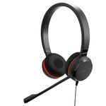 Jabra Evolve 30 II, Unified Communications Certified Stereo Corded Headset with Call Control Unit, Noise-cancelling microphone, LED indicators, excellent sound quality - USB-C/A, Black
