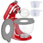 Kltchonald 2 Pack Glass Bowl Covers for KitchenAid 5 Quart Tilt-Head Stand Mixers Bowl Covers Lid