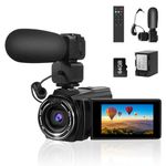 SOPPY 8K Digital Camcorder 48MP 60FPS WiFi IR Night Vision 18X Zoom, 3.0 Inch Flip Screen Vlogging Camera with Remote Control, 1 Battery & 64GB SD Card, Black