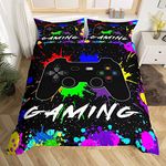 Homewish Game Duvet Cover For Boys Double Size Teens Pc Gamer Room Decor Comforter Cover Child Gaming Console Bedding Set Kids Gamepad Video Games Quilt Cover Stuffing Modern Bedroom Decor