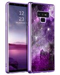 BENTOBEN Galaxy Note 9 Case, Slim Fit Glow in The Dark Shockproof Hybrid Hard PC Soft TPU Bumper Drop Protective Girls Women Men Phone Cover for Samsung Galaxy Note 9 6.4", Purple Galaxy