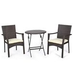 Christopher Knight Home Elba Bistro Set, 3-Pcs Set, Multibrown/Crème