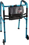 Carex Folding Explorer Walker for Seniors - Adult Walker with 5-Inch Wheels - Portable Medical Walker with Adjustable Height, 29-36 Inches