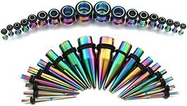 VCMART 14G-00G Rainbow Ear Gauges S