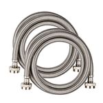 (Pack of 2) EFIELD Premium Stainless Steel Washing Machine Hoses, Burst Proof for Hot and Cold Water Supply Lines, 5 Feet, PVC Core with Braided Stainless Steel