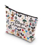 WCGXKO Magic Kingdom Gift Cartoon Character Lover Gift Movie Characters Collage Makeup Bag Fairy Tales Gift for Women (Never CA)