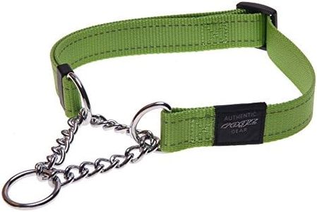 Rogz Reflective Fanbelt Dog Training Collar Large - Lime