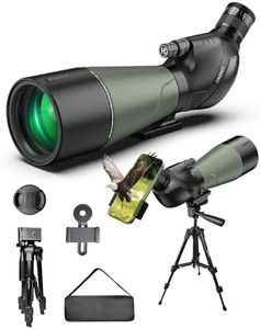 20-60x80 Spotting Scope with Dual Focusing for Bird Watching, HD BAK4 Prism FBMC Lens Waterproof Fogproof Spotter Scope for Target Shooting,Upgraded Phone Adapter & Tripod for Wildlife Observing