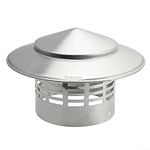 Oniissy STAINLESS STEEL FABRICATION CHIMNEY CAP,RAIN CAP,CHIMNEY COWL EXTERIOR WALL FRESH AIR OUTLET ROOF PIPE EXHAUST HOOD TO FIT 6.3''/160MM FLUE PIPE/STOVE PIPE