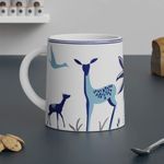 The Earth Store Stag Blue Coffee Mug Set of 1 to Gift to Best Friends, Coffee Mugs, Microwave Safe Ceramic Mugs,(300 ml Each)