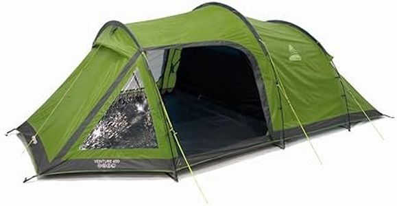 Vango Venture 450 Tunnel Tent for 4 People [Amazon Exclusive] with Large Porch Living Area - Waterproof, Treetops Green
