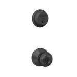 Schlage FB50 N G PLY 622 Single Cylinder Deadbolt and Keyed Entry Plymouth Knob, Matte Black