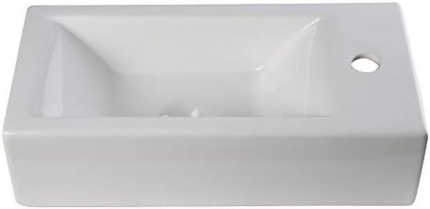 ALFI brand AB108 Modern Rectangular Wall Mounted Bathroom Sink, Small