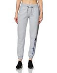 Champion Women's Joggers, Powerblend, Fleece Joggers, Sweatpants for Women, 29" (Reg. or Plus), Oxford Gray Script, Medium