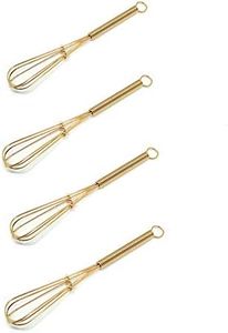 GEPOR Mini Whisks 5 inch 4Pcs Gold