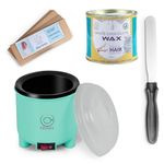 KRINKS® Wax Kit with White Chocolate Wax 600gm, Waxing Strips 50 pcs and Wax Applicator Knife/Spatula | Waxing Kit for Women Hair Removal | Easy to Use | Made in India