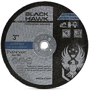 BHA Metal and Stainless Steel Cut Off Wheels for Die Grinders, 3” x 1/16” x 1/4” - 25 Pack