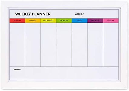 Weekly Dry Erase Board for Wall [17in x 12in] Weekly Whiteboard Planner and Magnetic Calendar - Days of The Week White Board for Schedule, Daily Meal Planner - Includes Full Mounting Kit