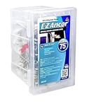 E-Z Ancor®/EZ Ancor® Twist-N-Lock #8 Self-Drilling Nylon Drywall Anchors with Screws, Heavy Duty Holds Up to 75lbs, 100pcs/Pack