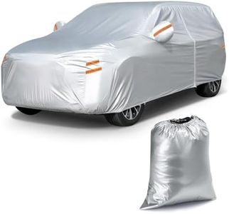 Tsumbay 190T Car Cover Waterproof All Weather, Outdoor Full Exterior Cover with Door Zipper & Storage Bag, Rain Hail Sun Protector Car Cover Fit for Coupe Car 194"-208", Silver
