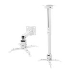 Vilro Universal Certified Adjustable Projector Ceiling and Wall Mount Kit Bracket Stand with Tilt Option (4 ft/36-48 inch, White)