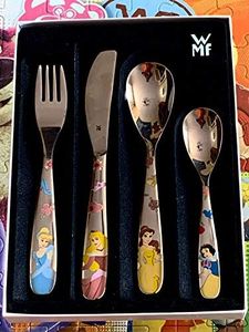 Regalo Grabado - Cubiertos Infantiles WMF Princesa Disney Personalizados | Grabados con Nombre y Fecha | Acero Inoxidable 18/10, para Aprender a Comer solito, Bautizo, Cumpleaños