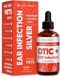 LeAcademic Dog Ear Infection Treatment | OTIC+ Ear Infection Treatment for Dogs & Cats | Cat Cleaner Drops | Chlorhexidine Wash for Pets | Helps with Otic Irritations & Itchings | Nano Silver | 2 Oz