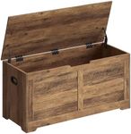 VASAGLE Storage Chest, Storage Trunk with 2 Safety Hinges, Storage Bench, Shoe Bench, Farmhouse Style, 15.7 x 39.4 x 18.1 Inches, for Entryway, Bedroom, Living Room, Honey Brown ULSB061K01