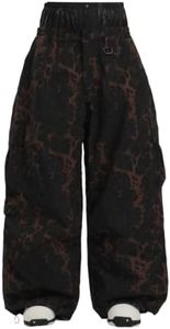 GSOU SNOW Women Men Baggy Snowboard Pants Ski Snow Pants Waterproof | 20K Waterproof, 15K Breathable,Super Baggy,Waist Powder Skirt,Powder Gaiters,YKK Zippers, for Snowboarding SnowSports