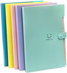 M-Aimee 5 Pockets Plastic Letter A4 Paper Expanding File Folder Pockets Accordion Document Organizer Set of 5 Multicolored
