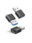 UGREEN USB C to USB Adaptor,Car Fast Charging Adapter,3 Pack 10Gbps Date Tansfer Type C Female to USB 3.0 Male Converter Compatible with iPhone 16/15, iPad Air/Mini, Apple Watch,Samsung Galaxy S24