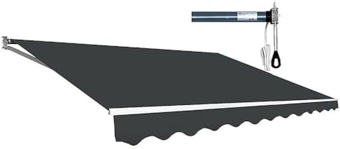 Outdoor Folding Arm Awning Retractable Sunshade Canopy Grey 4.0m x 2.5m