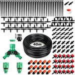 131FT/40M Irrigation System Kit, Queta Automatic Garden Watering System with Irrigation Pipes & Accessories, Drip Irrigation System for Greenhouse, Lawn, Patio, Landscape, Flower Bed, Plant