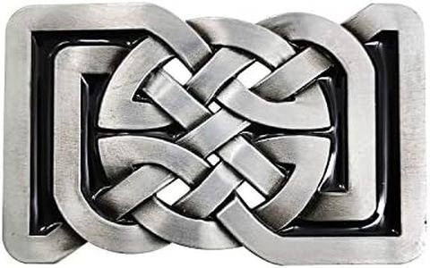 LAXPICOL Vintage Celtic Belt Buckle for Men Keltic Knot Western Cowboy Native American Belt Buckles, Grey