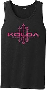 Joe's USA Koloa Vintage Surfboard Logo Tank Top - 2XL - Black/Pink