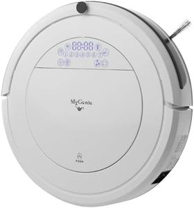 MyGenie Robot Vacuum Cleaner ZX1000 2-in-1 Vacuum & Mopping, Scheduled Cleaning, Anti Collision 3D Filter + HEPA Filters, 2200 mAh Lithium Battery, 0.9L Dustbin, 0.6L Water Tank, Side Brushes, White