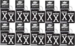 AREON X Version Car Air Freshener Black Crystal Mirror Hanging Set Multi Pack of 10