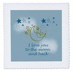 3dRose I Love You to The Moon & Back - Quilt Square, 8 by 8-Inch (qs_155825_3)