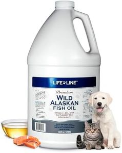 Life Line Pet Nutrition Wild Alaskan Fish Oil Omega-3 Supplement for Skin & Coat – Supports Brain, Eye & Heart Health in Dogs & Cats, 128oz
